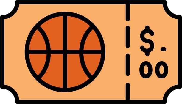 Basketball Ticket Vector Icon