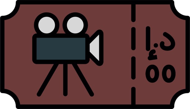 Movie Ticket Vector Icon