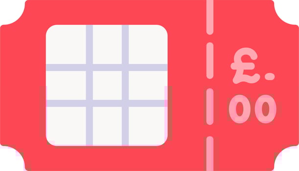 Lottery Ticket Vector Icon