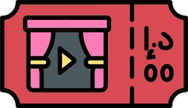 Theater Ticket Vector Icon