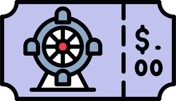 Ferris Wheel Ticket Vector Icon