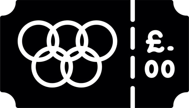 Olympic Ticket Vector Icon