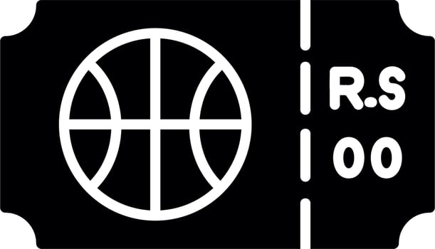 Basketball Ticket Vector Icon