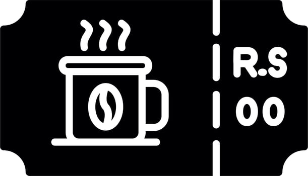 Coffee Ticket Vector Icon