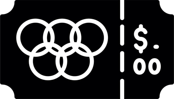 Olympic Ticket Vector Icon