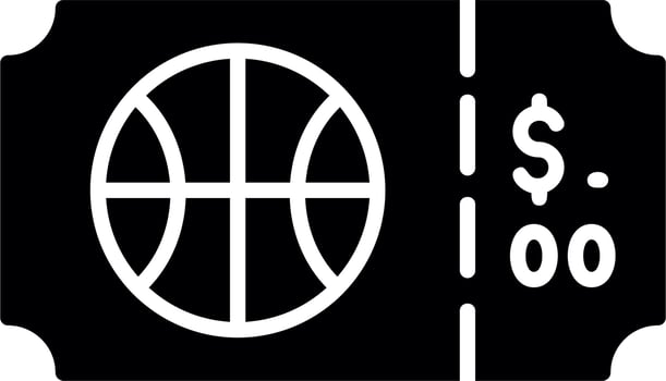 Basketball Ticket Vector Icon