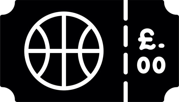Basketball Ticket Vector Icon