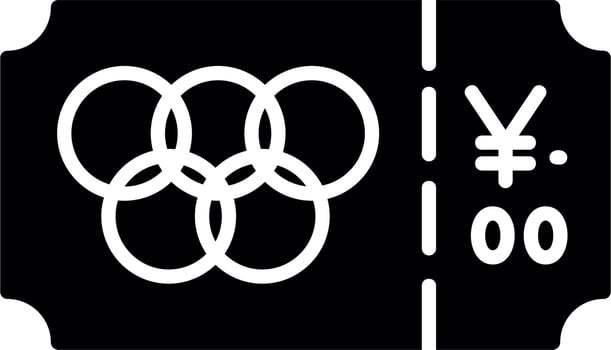 Olympic Ticket Vector Icon