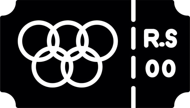 Olympic Ticket Vector Icon