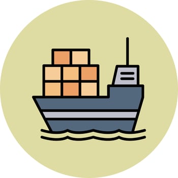 Cargo Ship Vector Icon