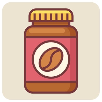 Filled color outline icon for bean. vector