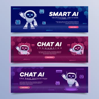 Set of Modern Chat Ai Banner vector