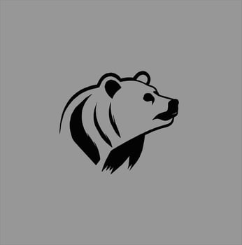 vector bear animal, for retro logos, emblems, badges, label templates and t-shirt vintage design elements.