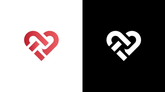 heart Love logo romance vector monogram icon style Design template