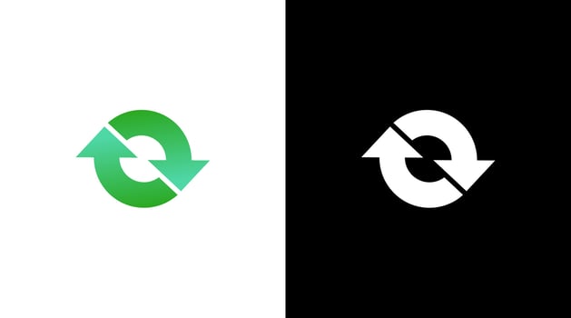 Recycle logo reload environment vector monogram icon Design template
