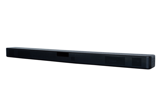 Black Wireless Sound Bar Speaker, Modern home theater device on transparent background, PNG File