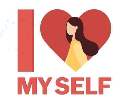 I love Myself icon. Love yourself, self care, in love concept.Vector flat illustration vector