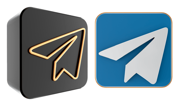 telegram 3d logo on transparent background png
