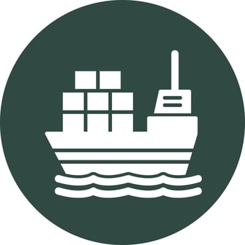Cargo Ship Vector Icon