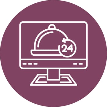 24 Hours Service Vector Icon