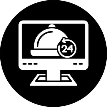 24 Hours Service Vector Icon