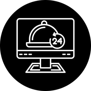 24 Hours Service Vector Icon