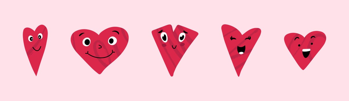 Viva magenta heart emoticons vector