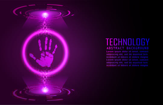 Modern Cybersecurity Technology Background with finger print vector
