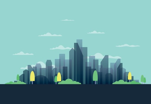 City in the summer. Vector illustration