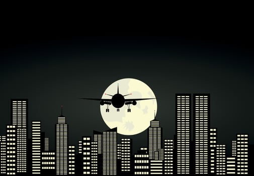 City in the summer. Vector illustration