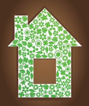 Holiday card on the theme of houses vector