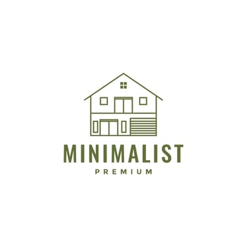 house village culture japan minimalist relax simple line logo design vector icon illustration