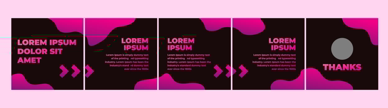 social media template for carousel or microblog with neon theme vector