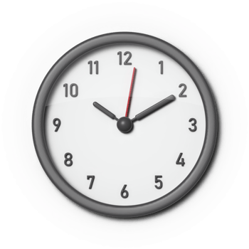 3D Minimal black wall clock png