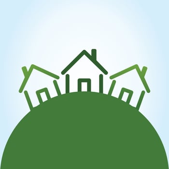 Roofs of houses on a grey background. A vector illustration