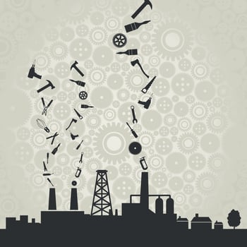 A holiday card on the theme of industry vector