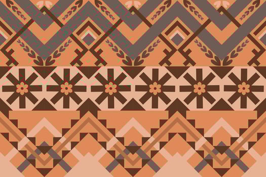 Brown-tone geometric ethnic seamless pattern designed for background, wallpaper, traditional clothing, carpet, curtain, and home decoration. vector