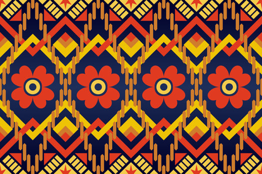 Colorful geometric ethnic seamless pattern design for wallpaper, background, fabric, curtain, carpet, clothing, and wrapping. vector