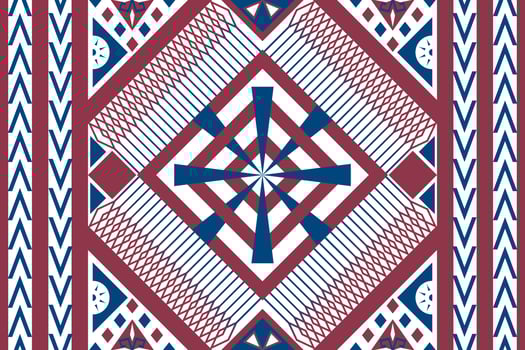Colorful geometric ethnic seamless pattern design for wallpaper, background, fabric, curtain, carpet, clothing, and wrapping. vector