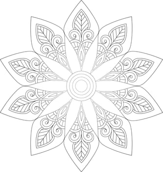 Outline mandala for coloring book. decorative round ornament. anti-stress therapy pattern. weave design. vector