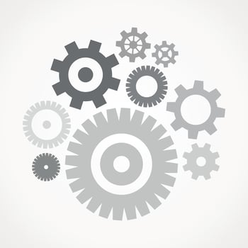 Gear wheel from tools. A vector illustration