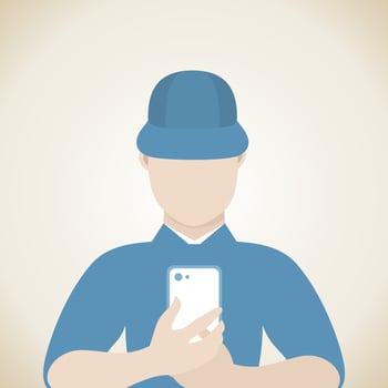 The man with the phone. Vector illustration
