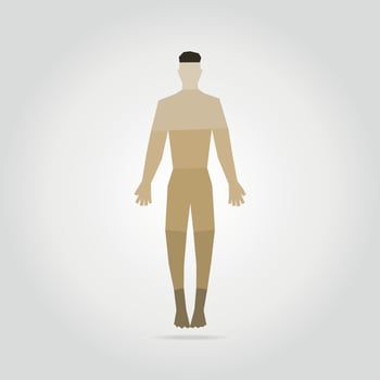Figure of the person of the man on a grey background vector