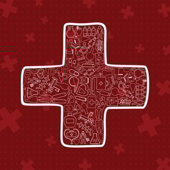 A holiday card on the topic of medicine vector