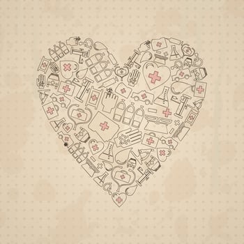 A holiday card on the topic of medicine vector
