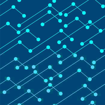 Futuristic networking technology seamless background. Blue colors. Wrapping paper, textile, print, fabric. vector