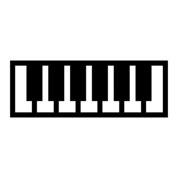 Piano line icon isolated on white background. Black flat thin icon on modern outline style. Linear symbol and editable stroke. Simple and pixel perfect stroke vector illustration.