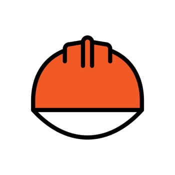 Construction hat icon line isolated on white background. Black flat thin icon on modern outline style. Linear symbol and editable stroke. Simple and pixel perfect stroke vector illustration