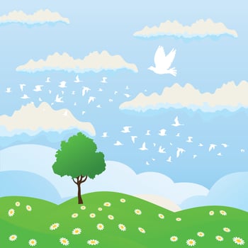 Illustration on the theme of nature vector