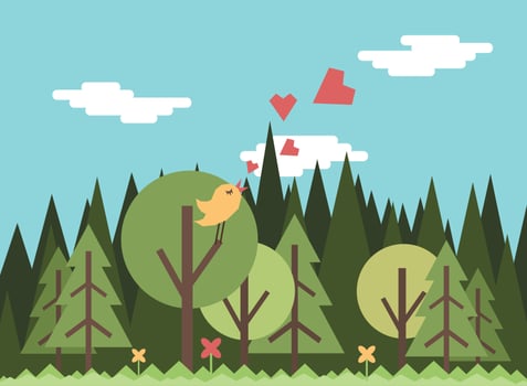 Illustration on the theme of nature vector